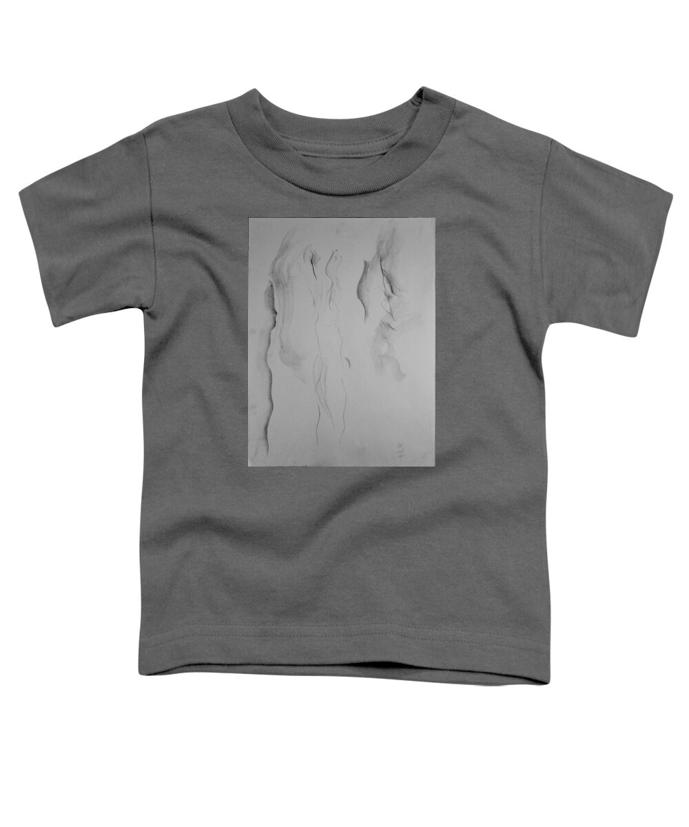Life Model Sketch Toddler T-Shirt featuring the drawing Esq 2015-10-02-1 by Jean-Marc Robert
