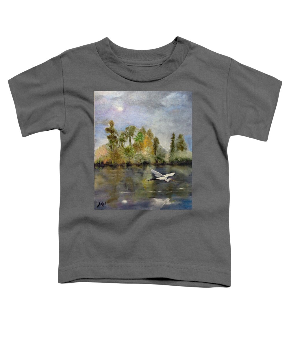 Seascape Toddler T-Shirt featuring the painting Evening Flight by Arlen Avernian - Thorensen