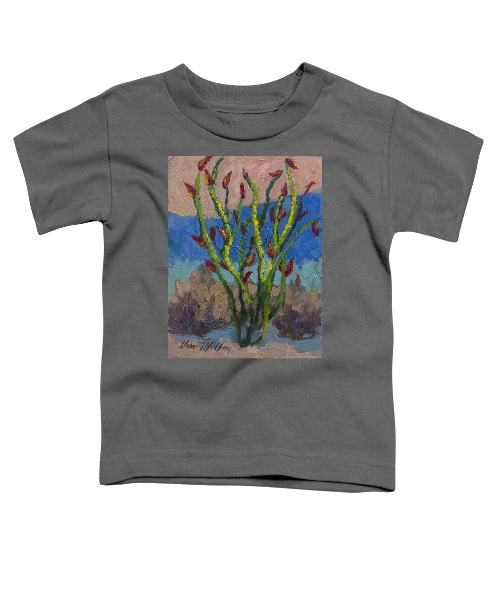 Ocotillo Toddler T-Shirt featuring the painting Evening Ocotillo by Diane McClary