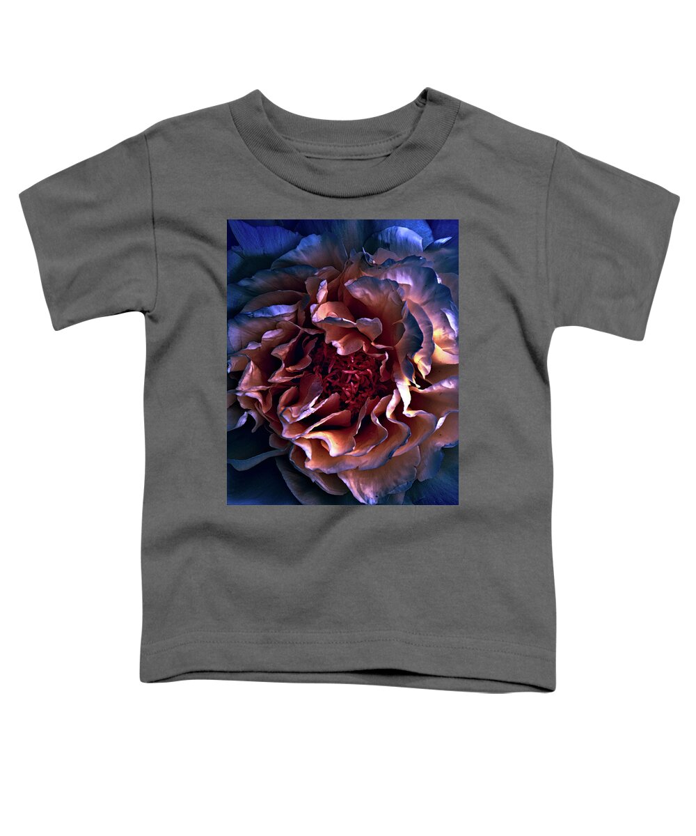 Peony Toddler T-Shirt featuring the digital art Evening Peony by Lilia S