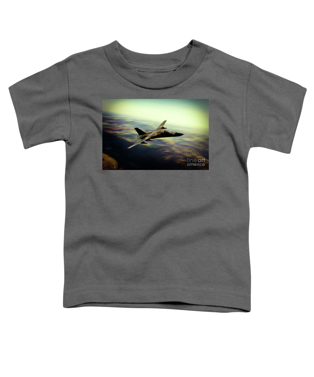 General Dynamics F111 Toddler T-Shirt featuring the digital art F-111 Aarvark by Airpower Art