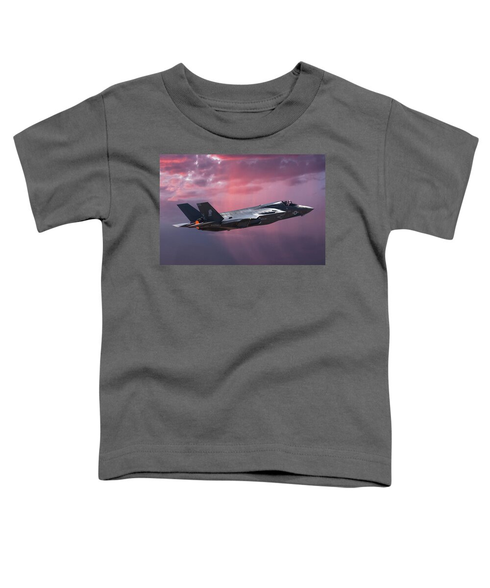 U.s. Marine Corps. Toddler T-Shirt featuring the mixed media F-35B Lightning 2 by Erik Simonsen
