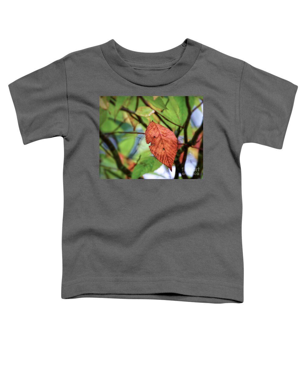 Leaf Toddler T-Shirt featuring the photograph Faces In The Leaf by Kerri Farley