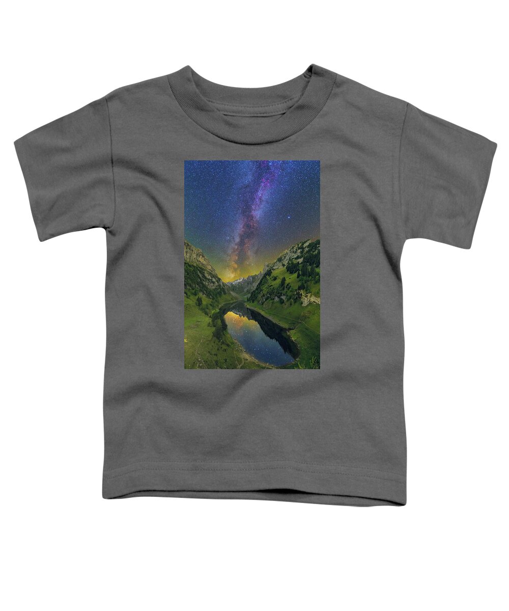 Mountains Toddler T-Shirt featuring the photograph Faelensee by Night by Ralf Rohner