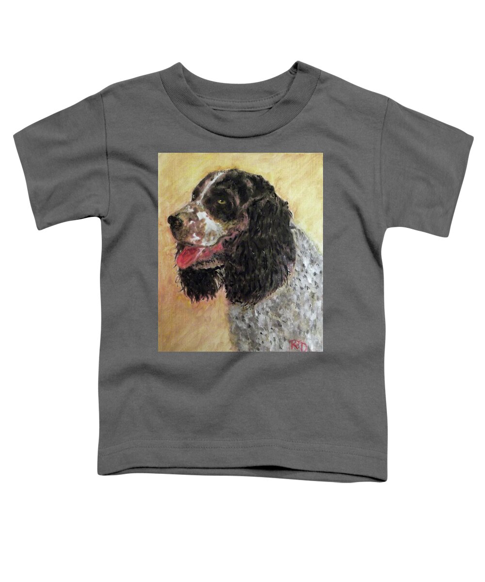 Dog Toddler T-Shirt featuring the painting Faithful spaniel by Richard James Digance