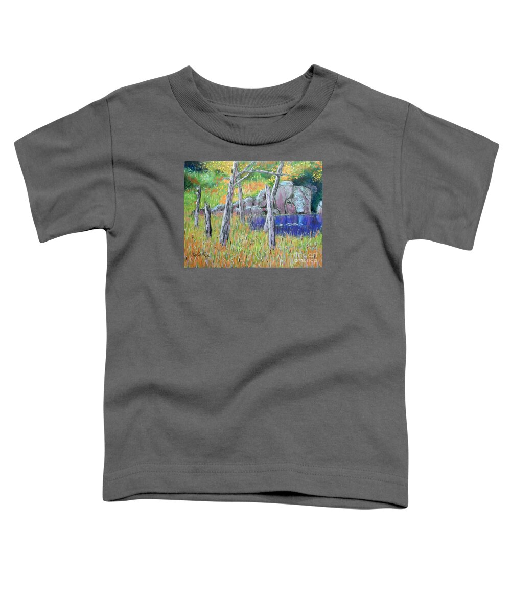 Fall Toddler T-Shirt featuring the pastel Fall along the highwy by Rae Smith