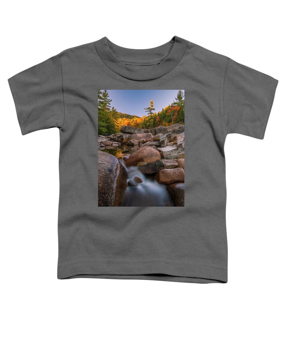 Fall Foliage Toddler T-Shirt featuring the photograph Fall Foliage in New Hampshire Swift River by Ranjay Mitra