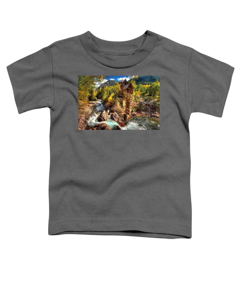 Crystal Mill Toddler T-Shirt featuring the photograph Fall n Mill by Ryan Smith