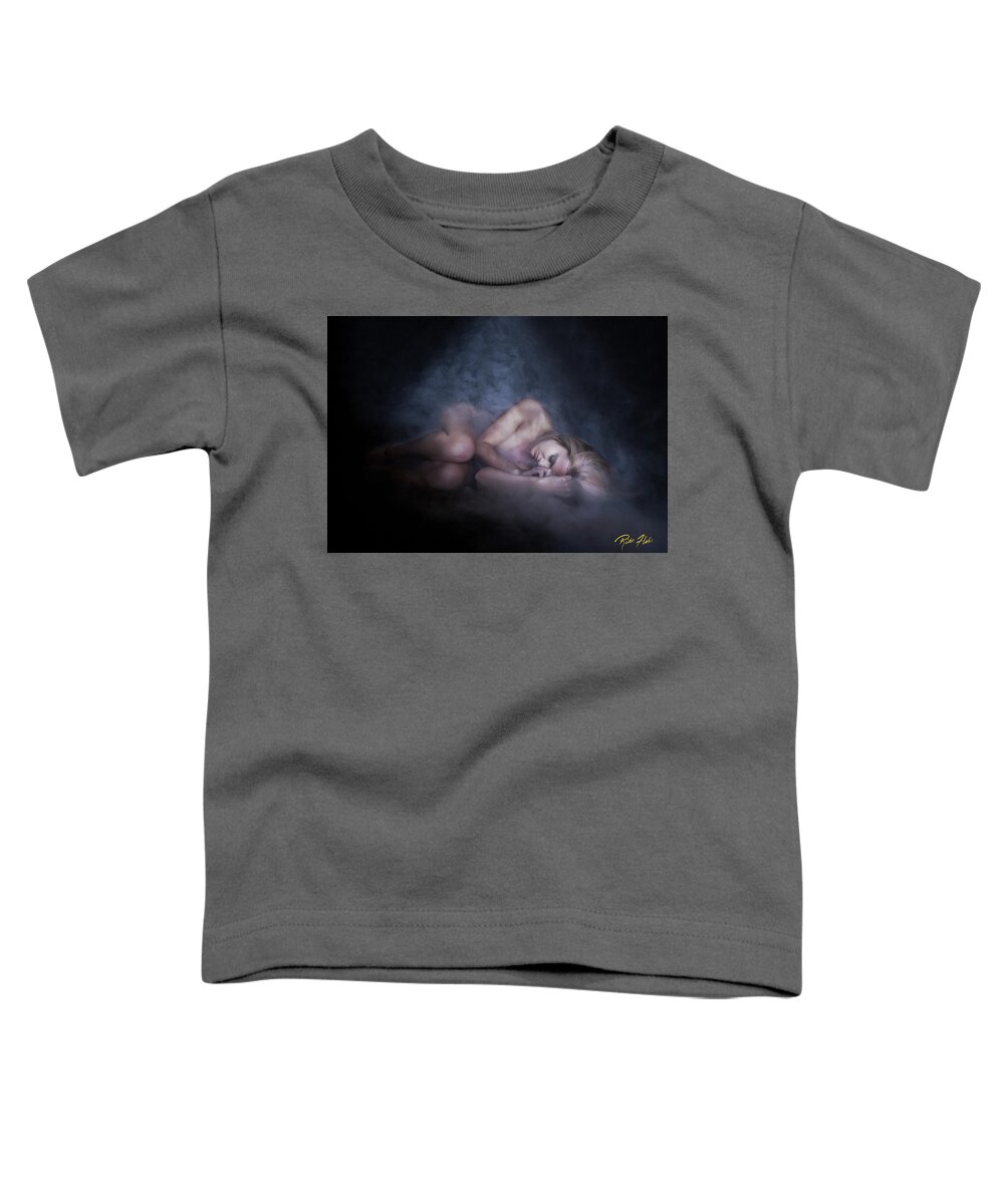 Conditions Toddler T-Shirt featuring the photograph Fallen Figure in the fog by Rikk Flohr