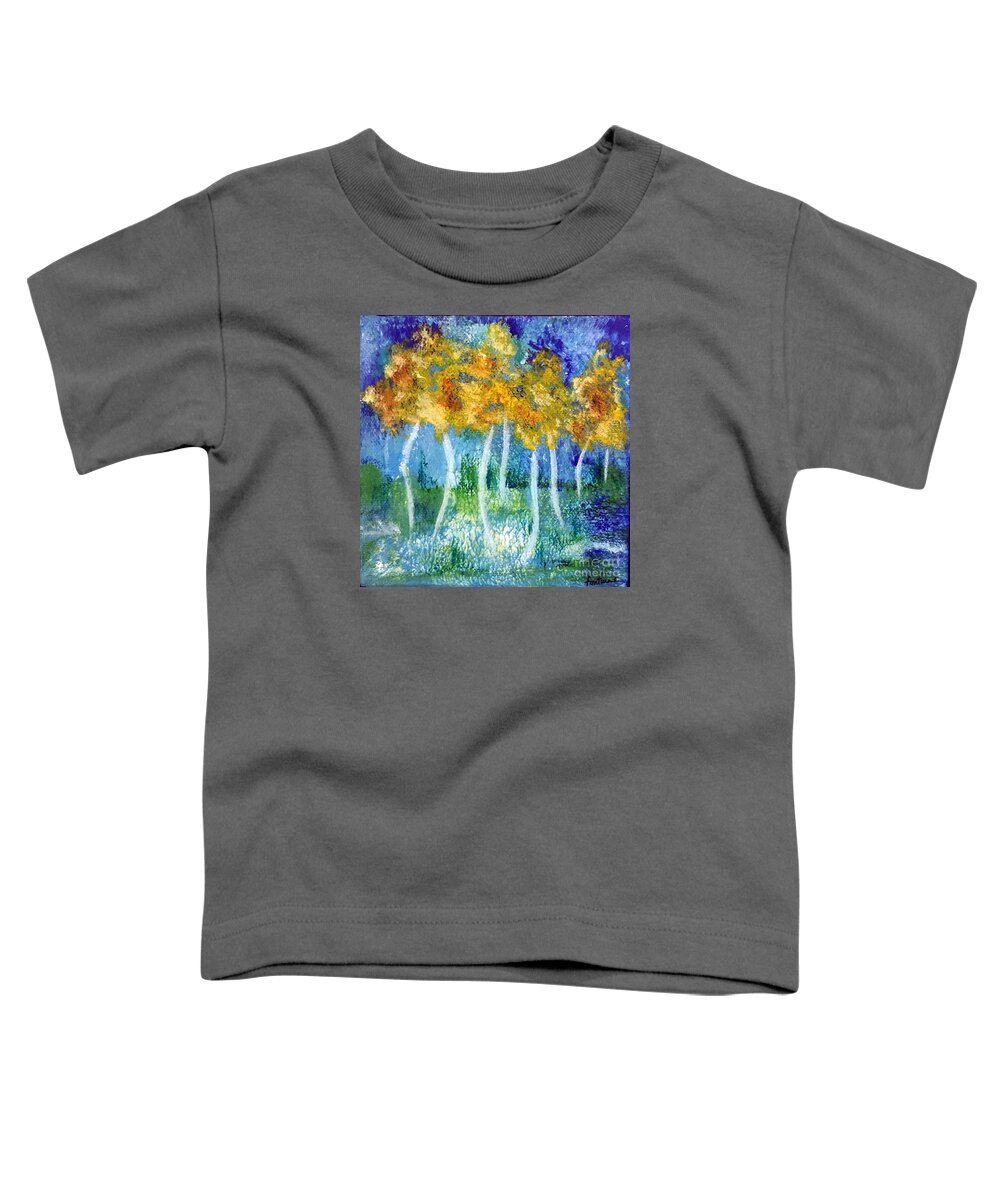 Landscape Toddler T-Shirt featuring the painting Fantasy Glade by Elizabeth Fontaine-Barr