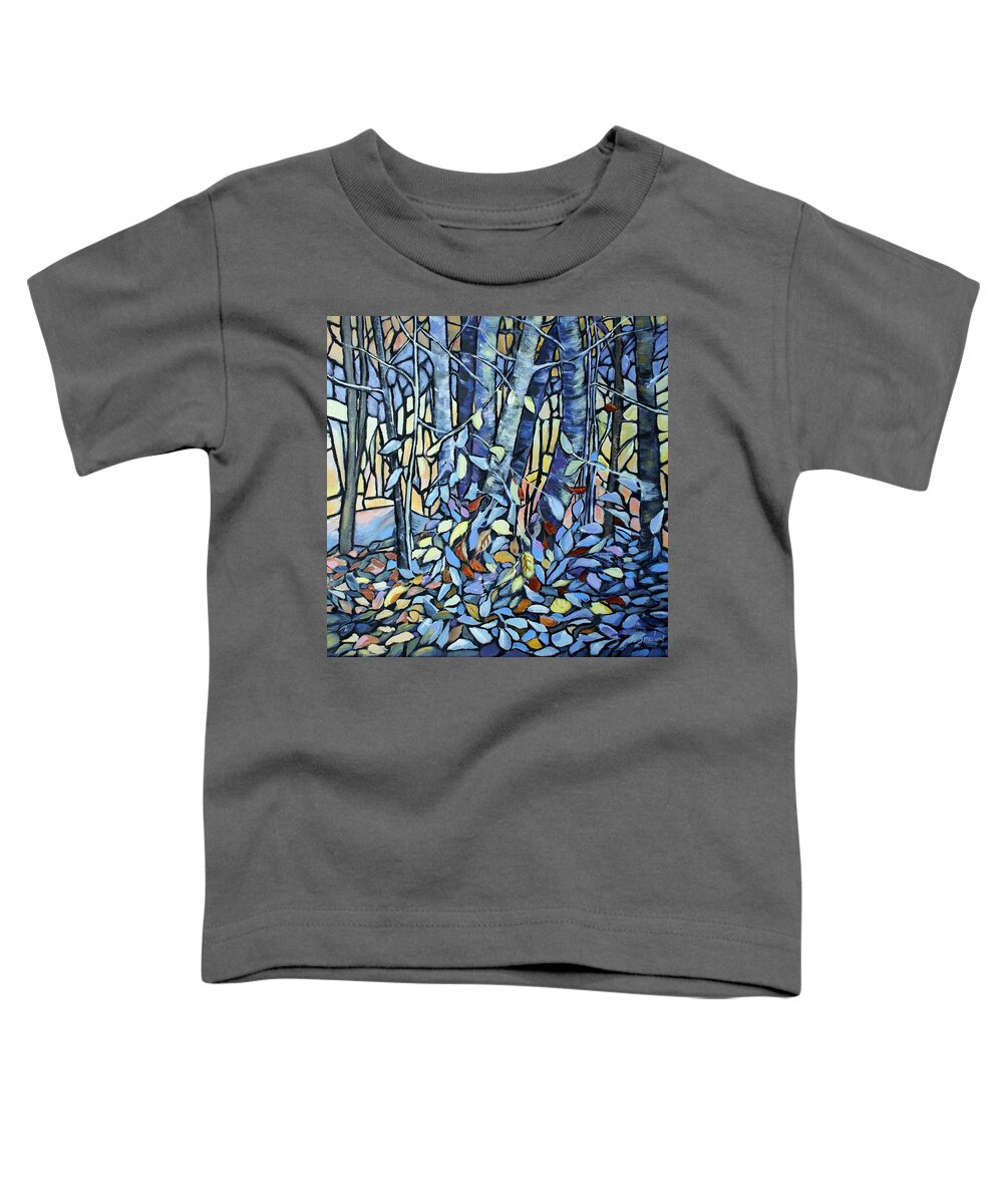 Landscape Toddler T-Shirt featuring the painting Fantasy in the Forest by Jo Smoley