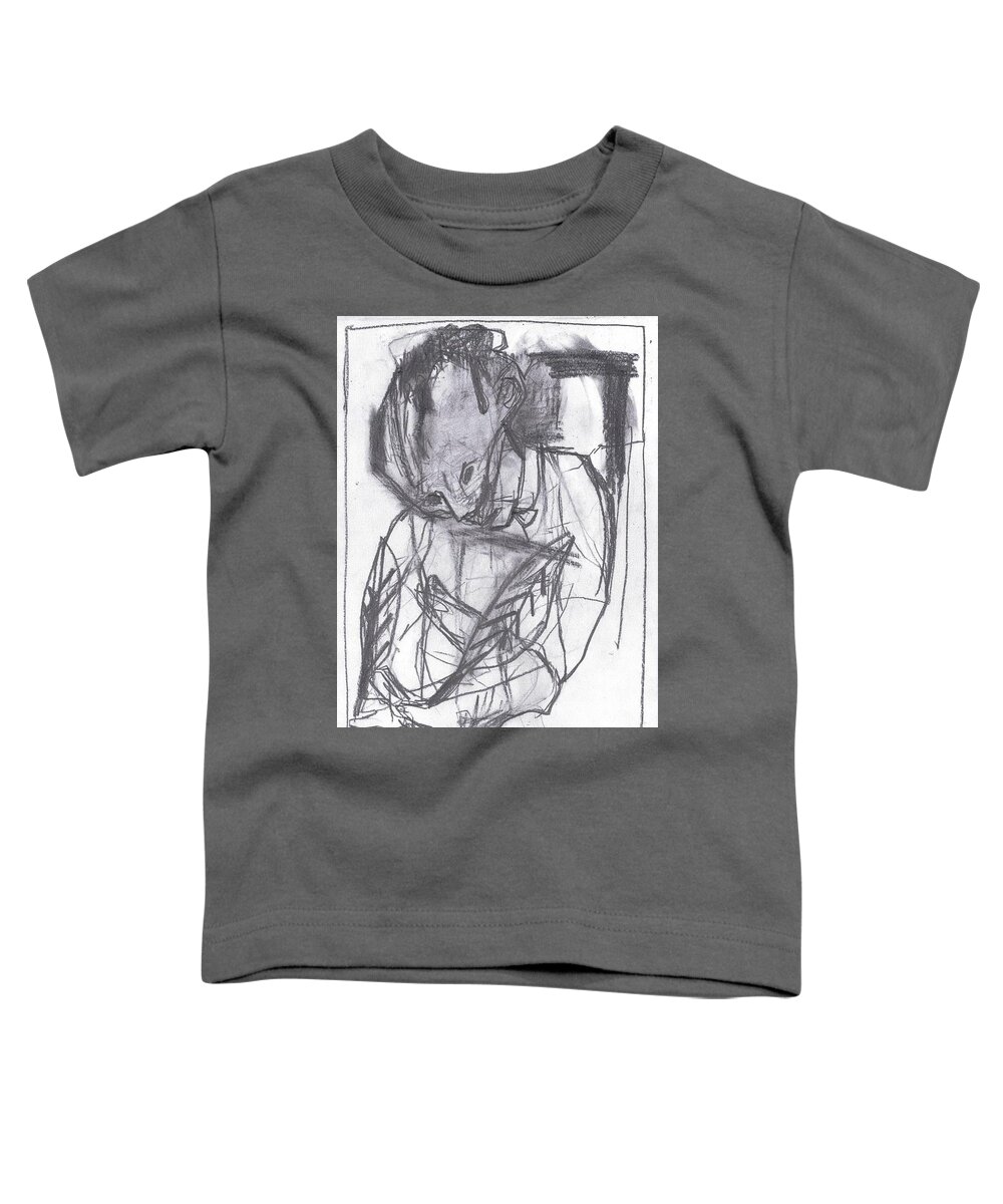 Feather Toddler T-Shirt featuring the drawing Feather writer by Edgeworth Johnstone