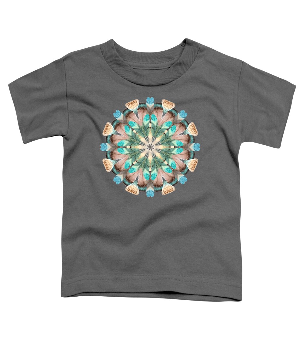 Blue Toddler T-Shirt featuring the digital art Feathers by Mary Machare