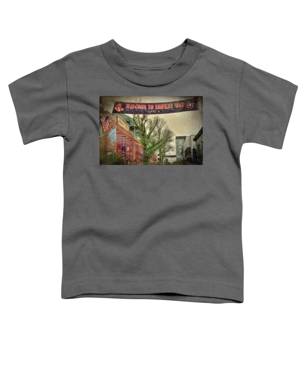 Fenway Park Toddler T-Shirt featuring the photograph Fenway Park Yawkey Way Sign by Joann Vitali