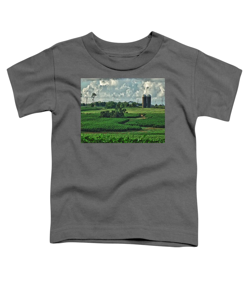 Flowers Toddler T-Shirt featuring the painting Field of Green by Michael Thomas