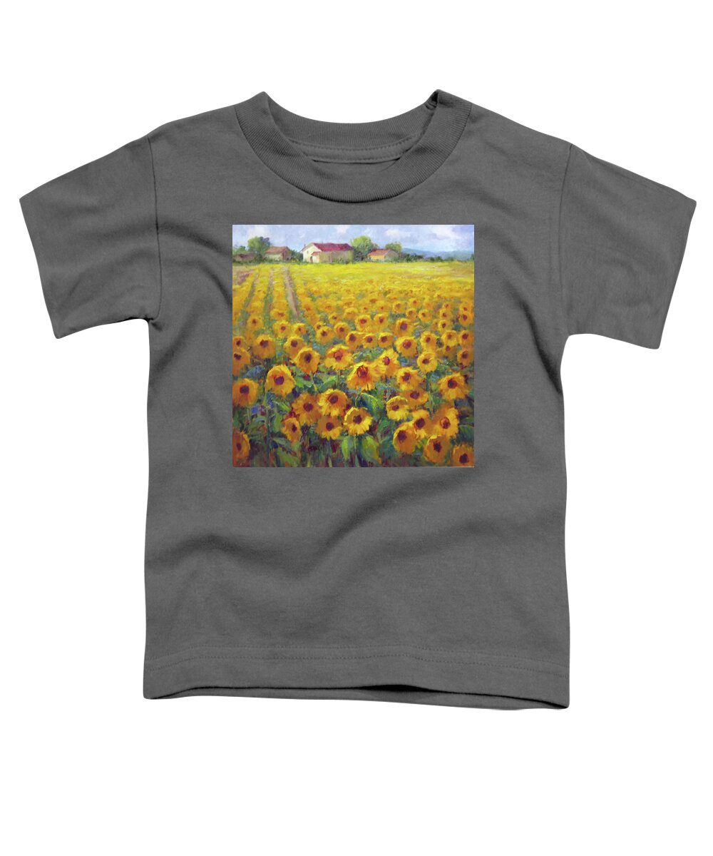 #impressionistartist Toddler T-Shirt featuring the painting Fields of Italy by Diane Leonard