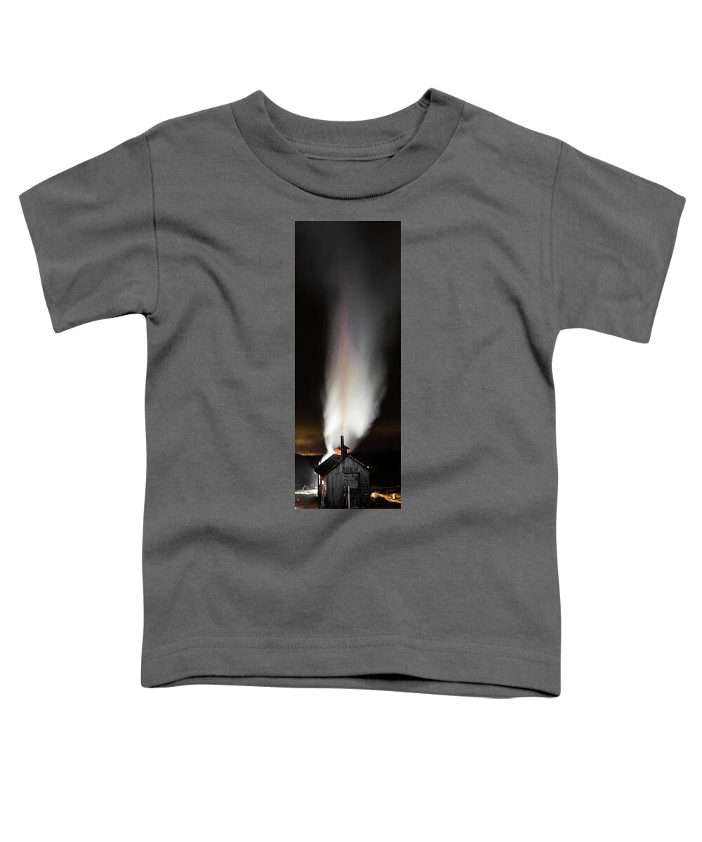 Vermont Toddler T-Shirt featuring the photograph Fire and Steam by Tim Kirchoff