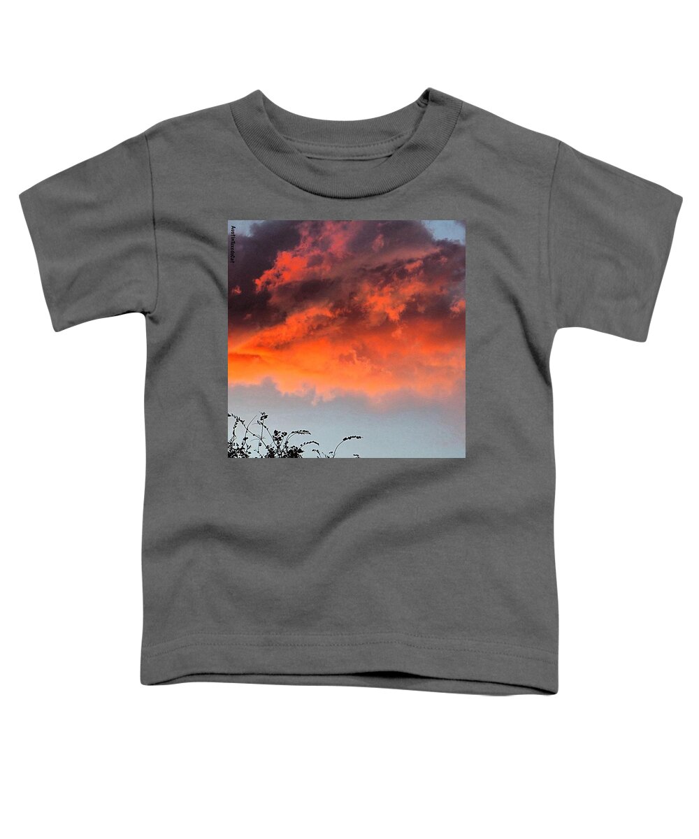 Keepaustinweird Toddler T-Shirt featuring the photograph #fire In The #sky Over #texas. Hope by Austin Tuxedo Cat