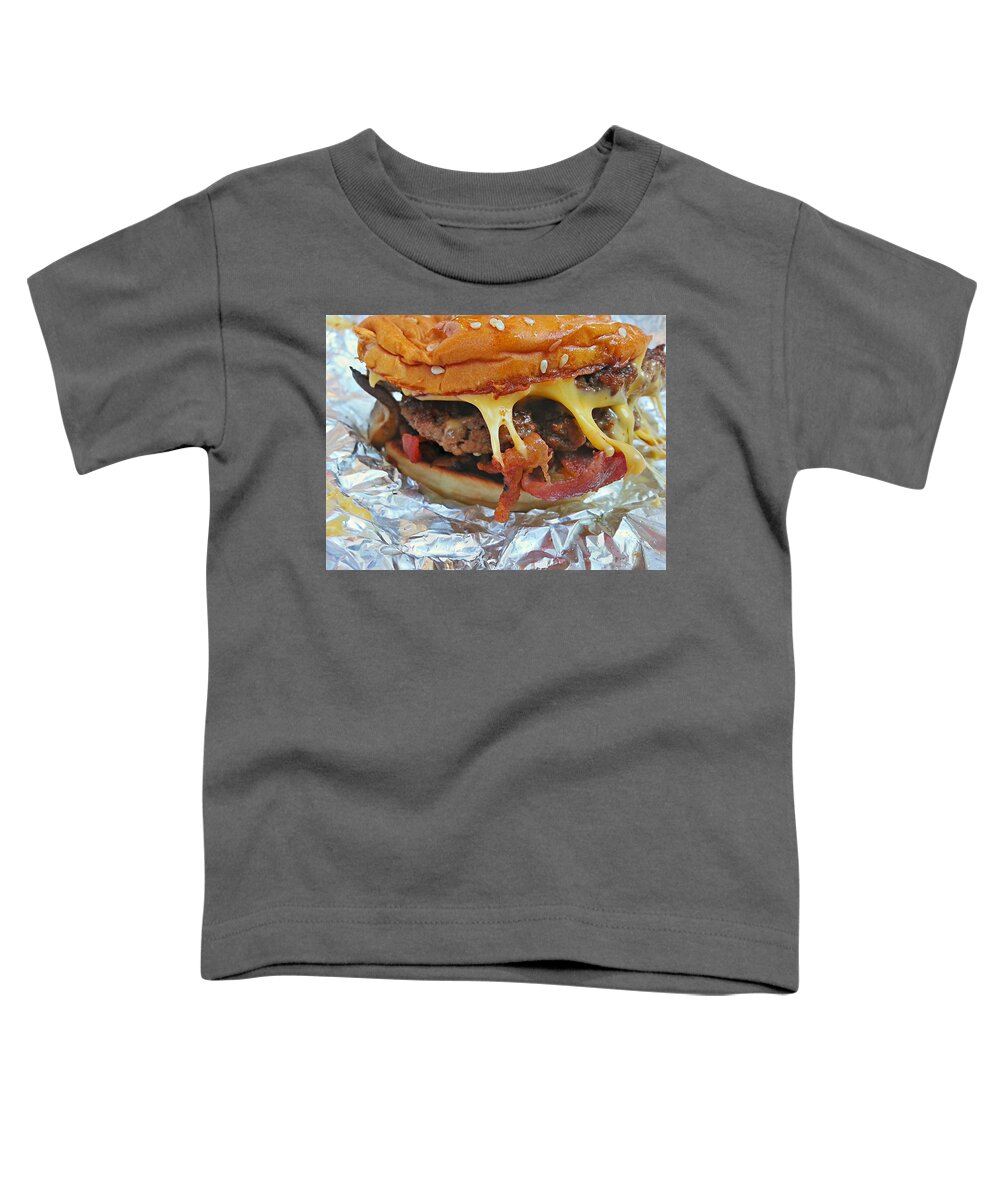 Five Guys Toddler T-Shirt featuring the photograph Five Guys Cheeseburger by Robert Knight
