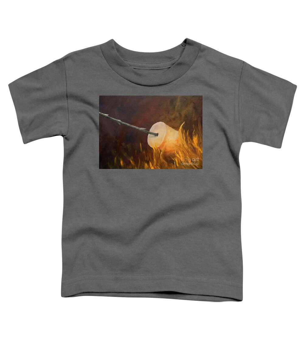 Marshmallow Toddler T-Shirt featuring the painting Flaming by Joi Electa