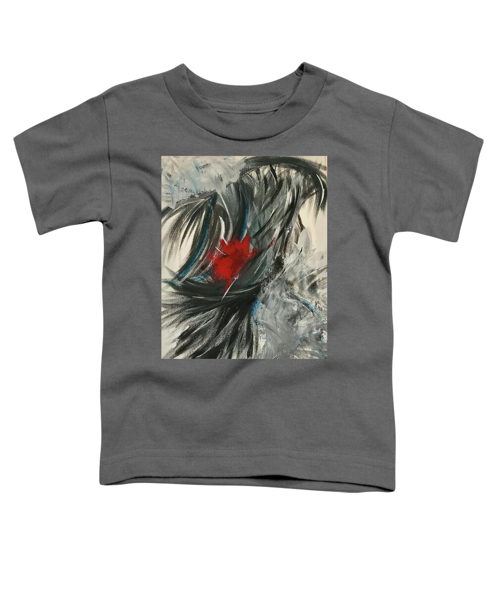 Acrylic Toddler T-Shirt featuring the painting Fleeing The Burka by Laura Jaffe