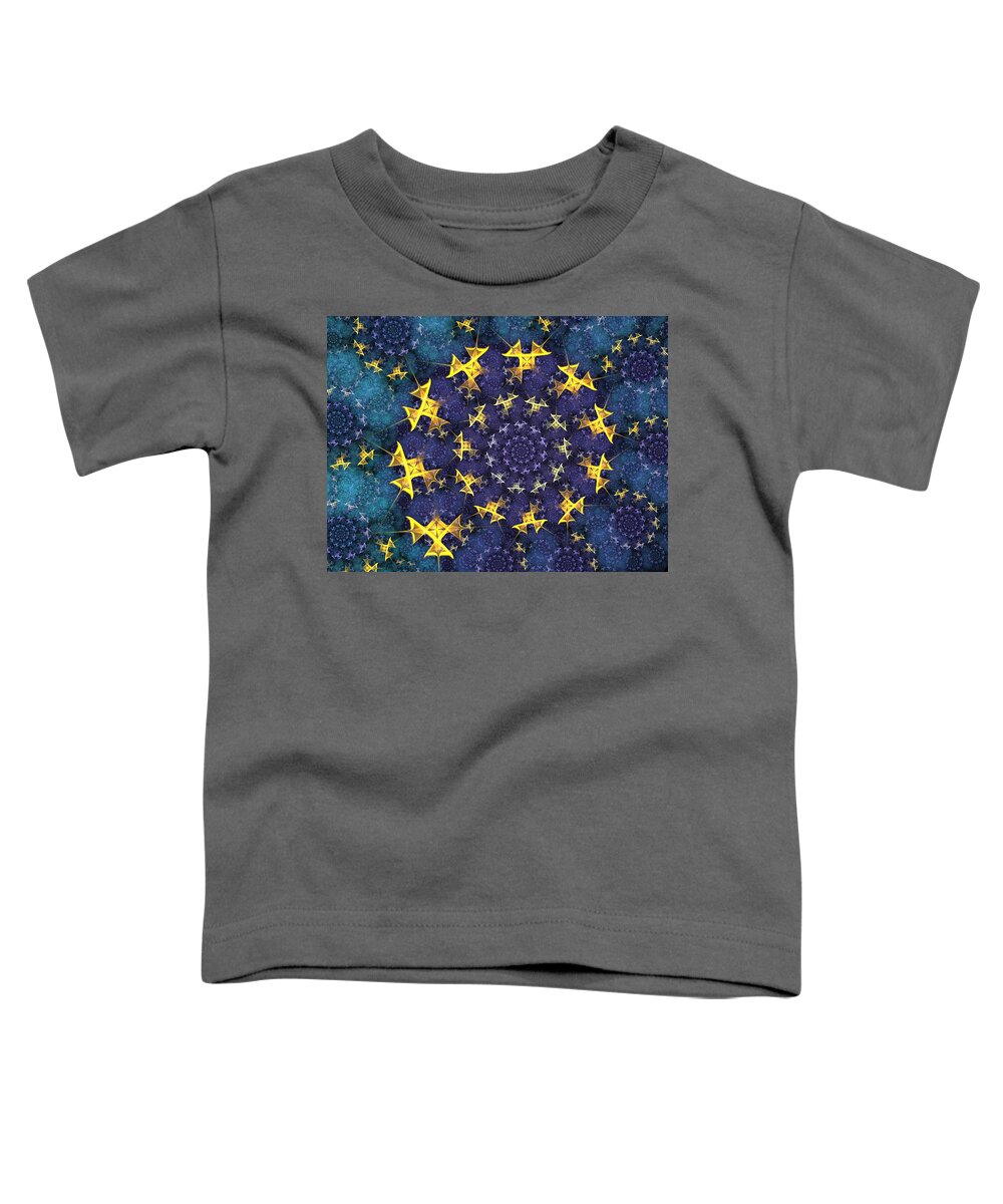Fractal Toddler T-Shirt featuring the photograph Flight of the Golden Star Birds by Amorina Ashton