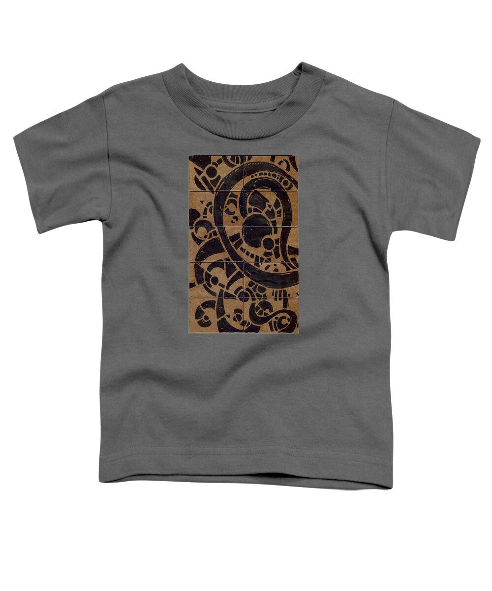 Pattern Toddler T-Shirt featuring the drawing Flipside 1 Panel A by Joseph A Langley