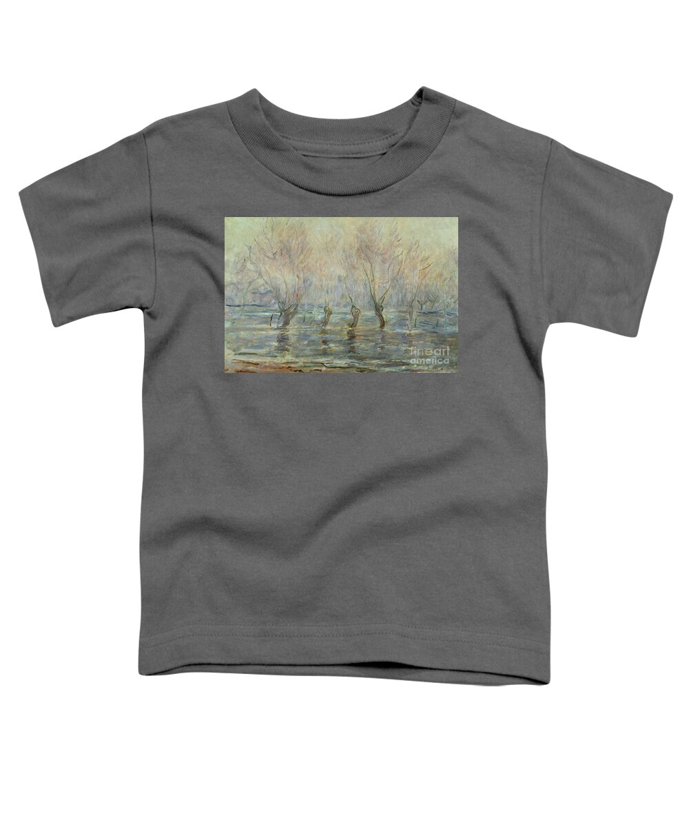 Claude Monet Toddler T-Shirt featuring the painting Flood in Giverny by Claude Monet