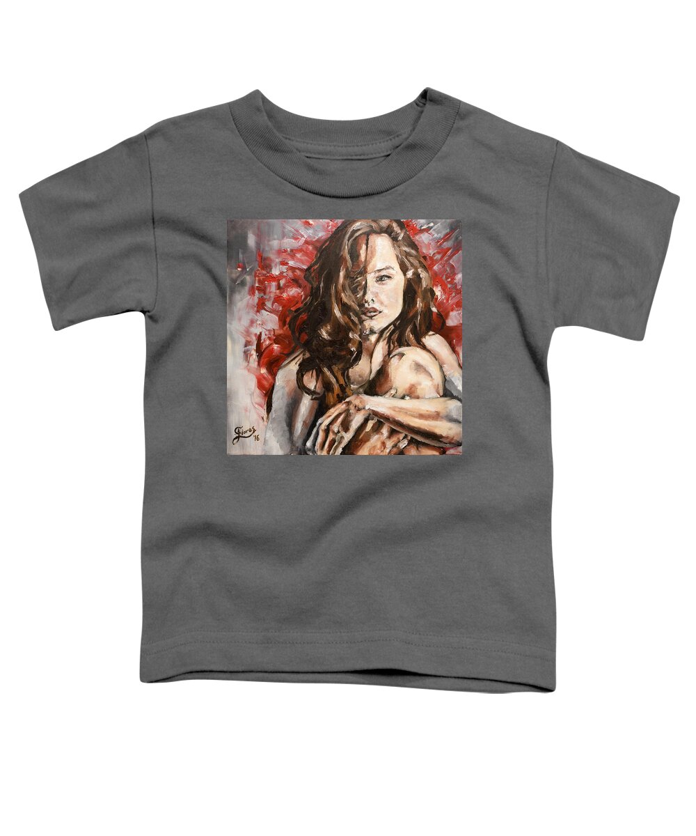 Human Toddler T-Shirt featuring the painting Flow by Carlos Flores