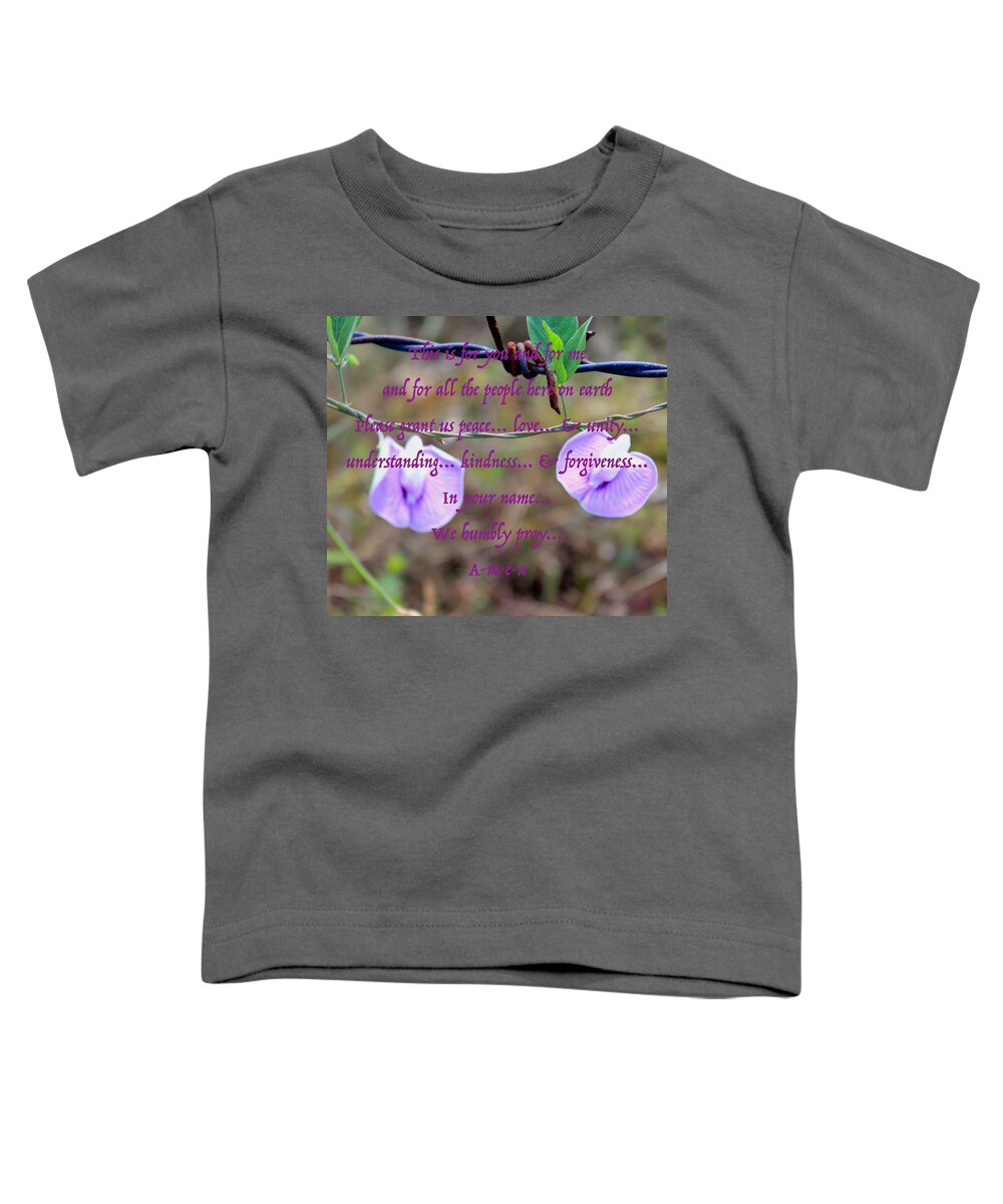 All Products Toddler T-Shirt featuring the photograph Flower On Wire by Lorna Maza