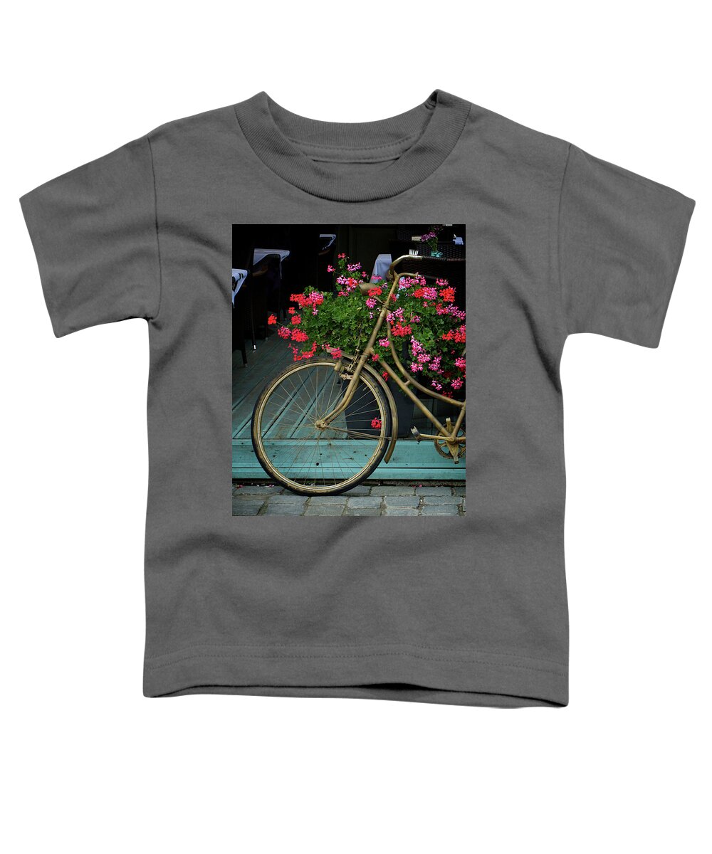 Bike Toddler T-Shirt featuring the photograph Flowering Bicycle by Rebekah Zivicki