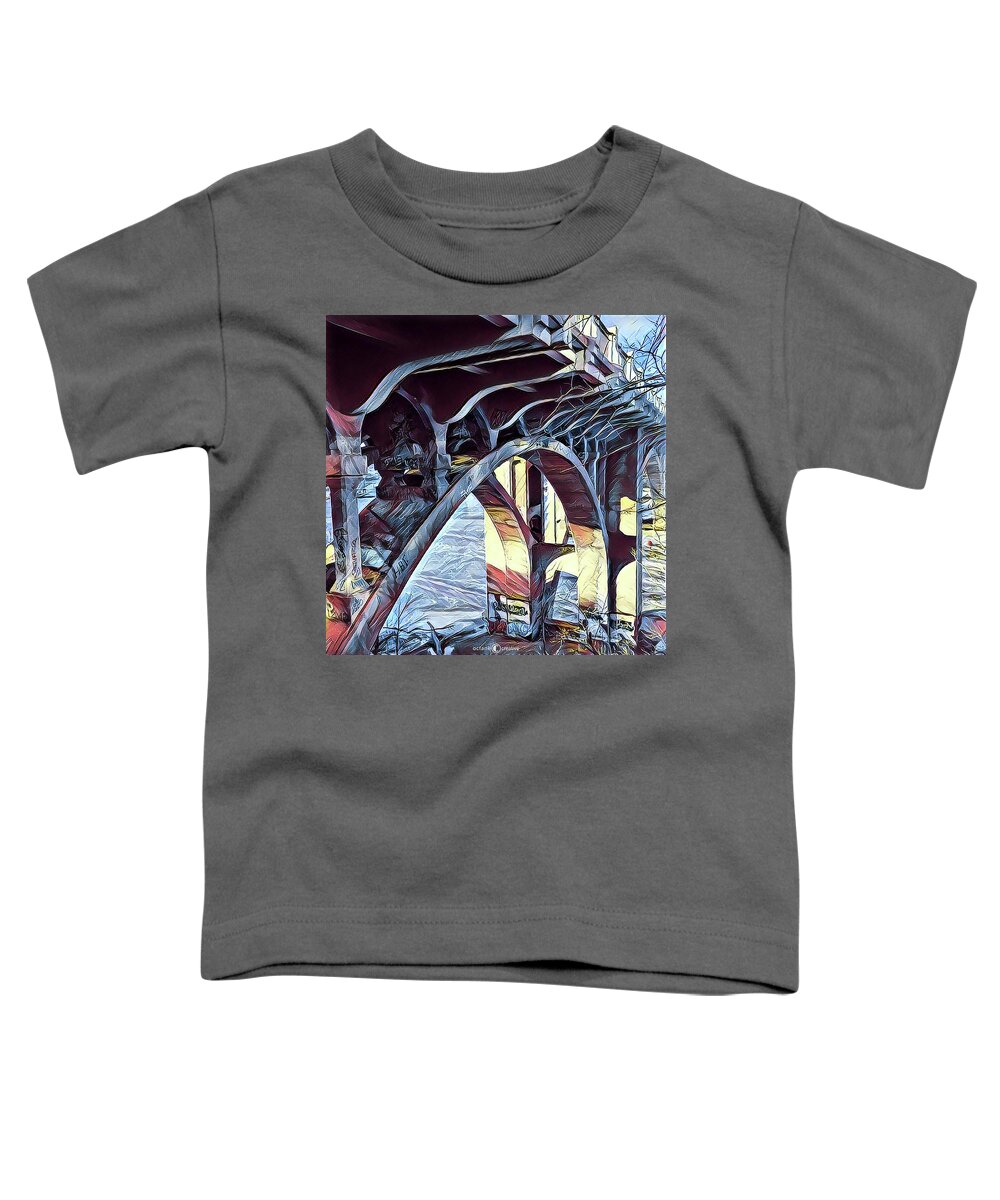 Ford Bridge Toddler T-Shirt featuring the digital art Ford Bridge Winter 1 by Tim Nyberg