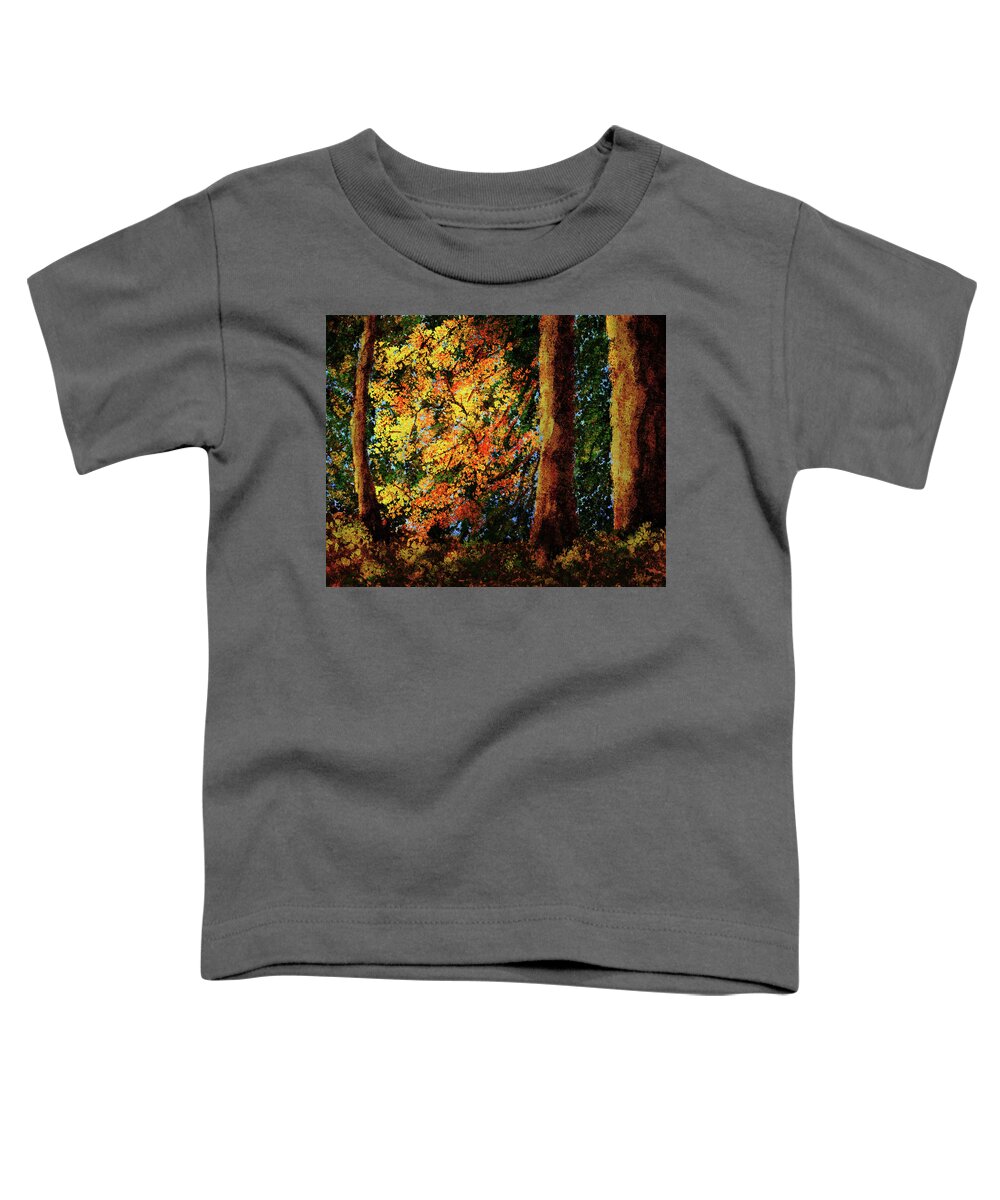 Fall Colors Toddler T-Shirt featuring the digital art Forest Fall Colors by Ken Taylor