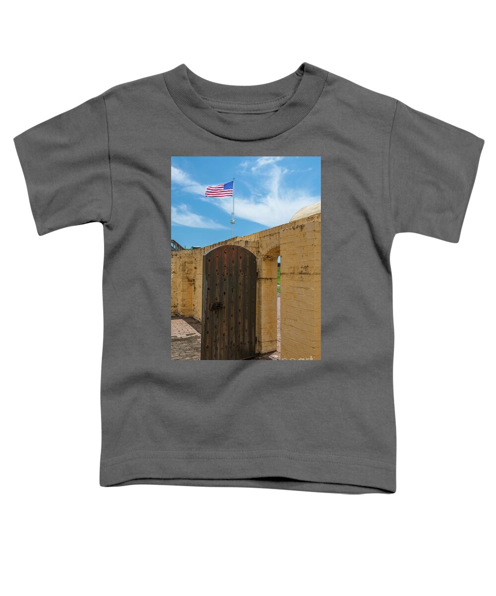 Stars And Stripes Toddler T-Shirt featuring the photograph Fort Moultrie on Sullivan's Island South Carolina by Dale Powell