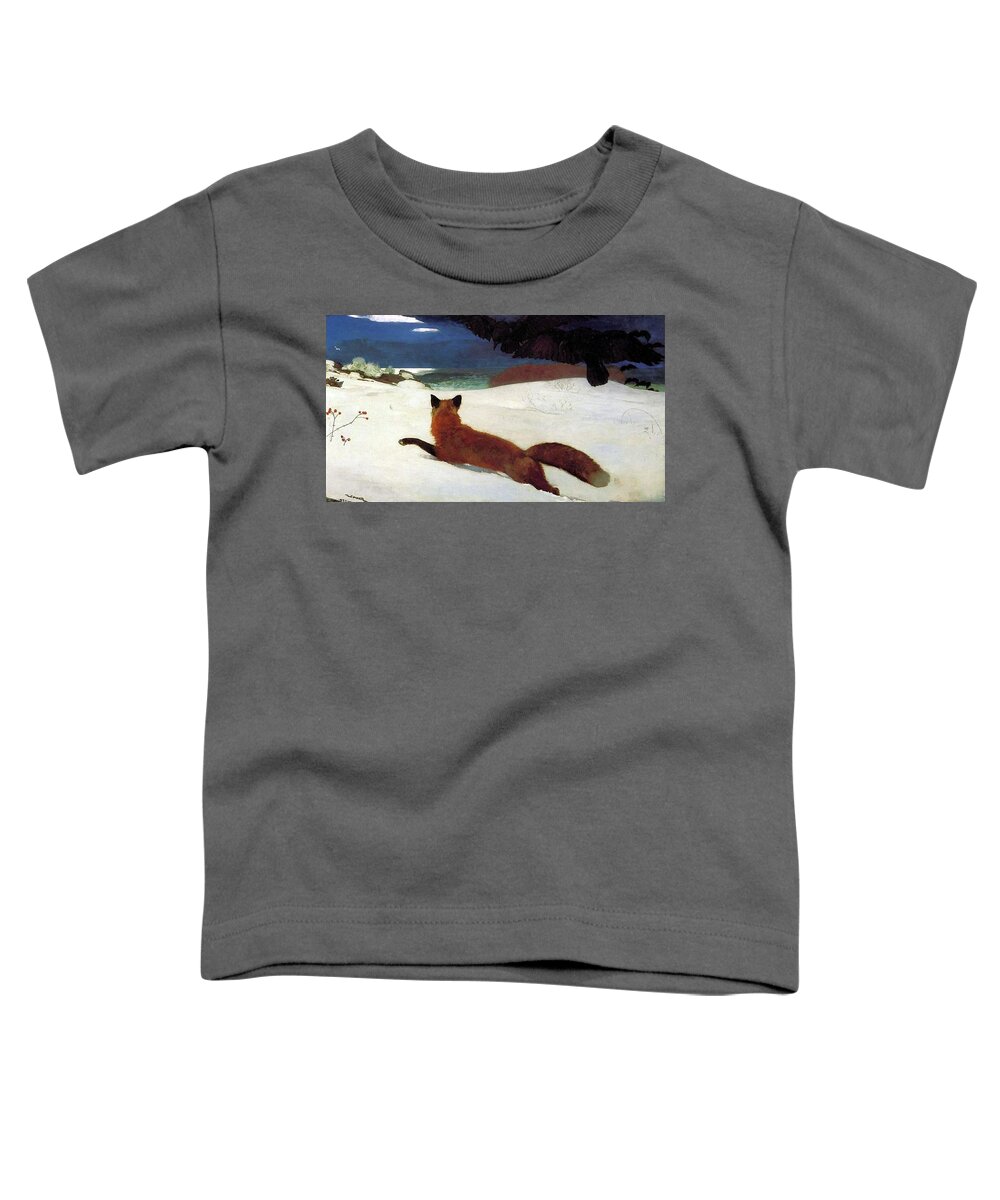 Winslow Homer Toddler T-Shirt featuring the painting Fox Hunt by Winslow Homer
