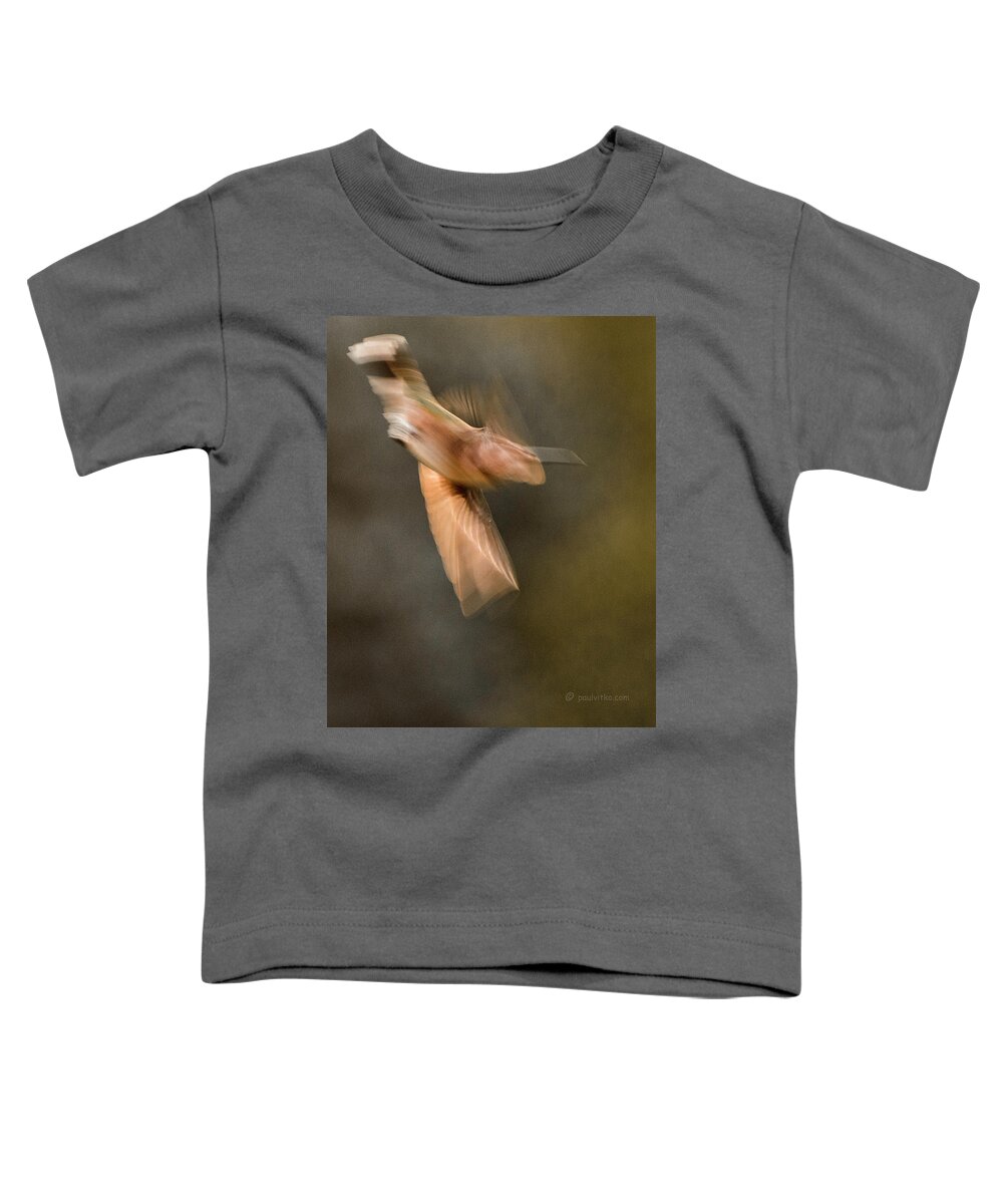  Toddler T-Shirt featuring the photograph ...frozen Flight Hummingbird.... by Paul Vitko