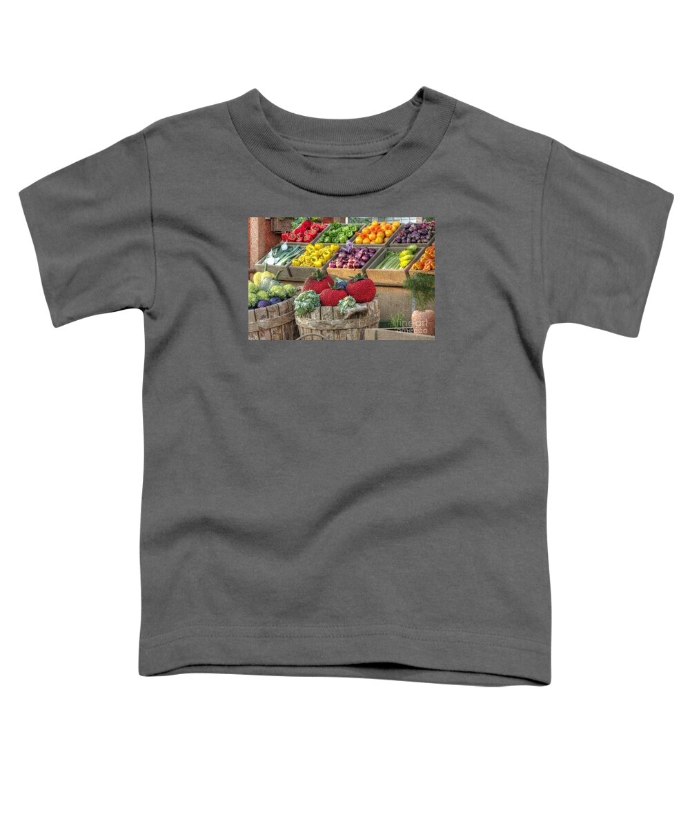 Fruit And Veggies Toddler T-Shirt featuring the photograph Fruit and Veggie Display by Mathias 