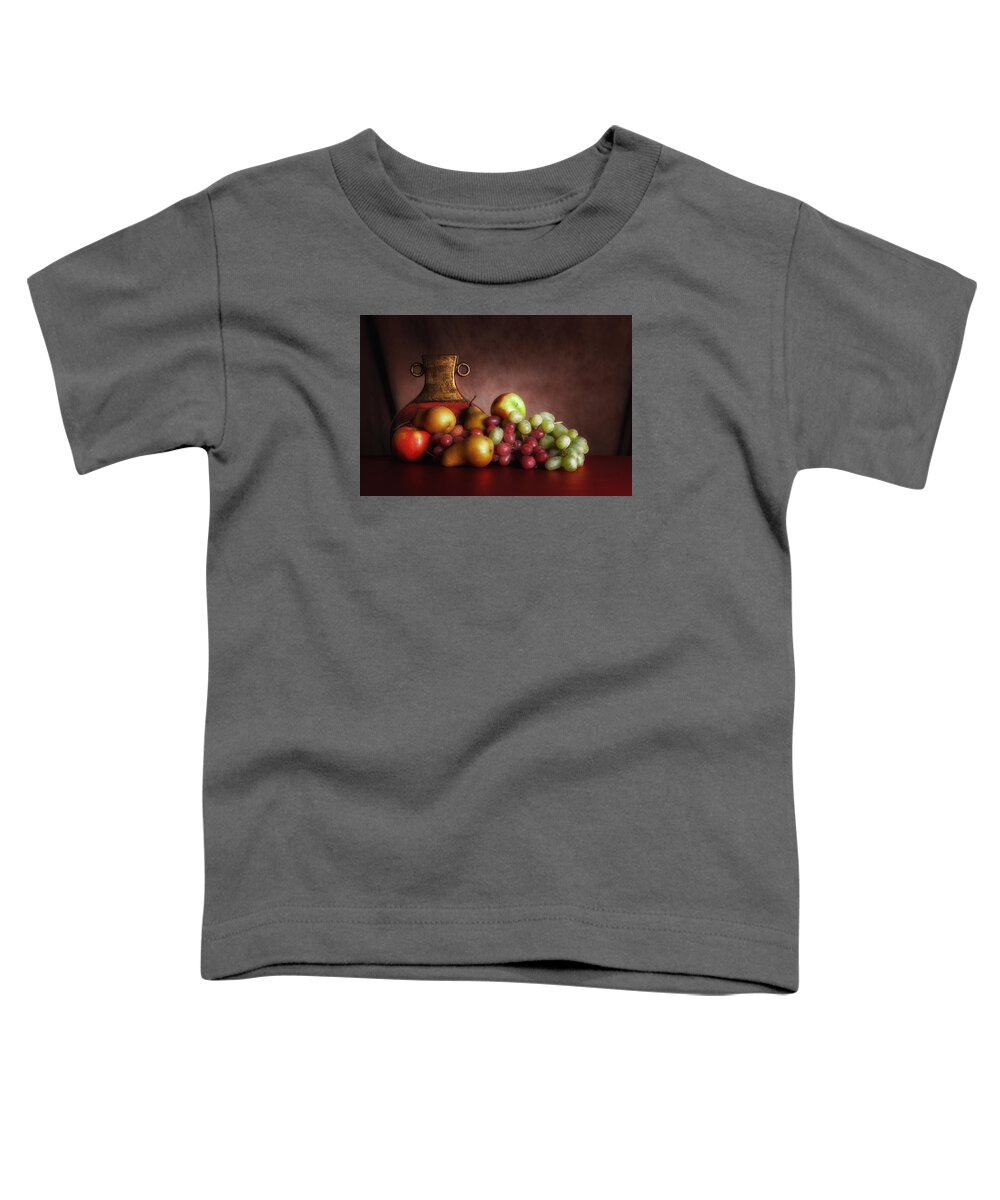 Abundance Toddler T-Shirt featuring the photograph Fruit With Vase by Tom Mc Nemar