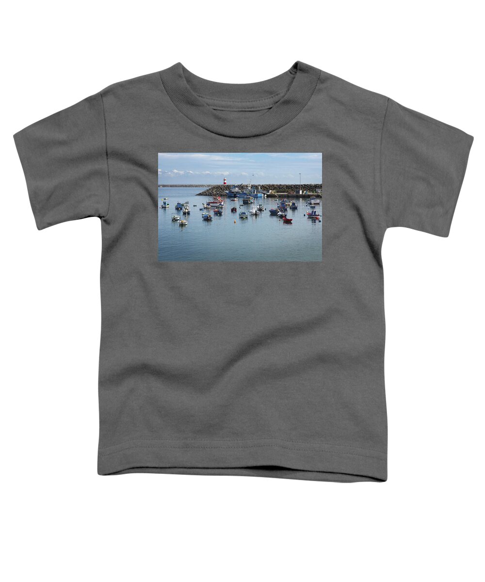 Editorial Toddler T-Shirt featuring the photograph Fishing Boats in Sines Harbot, Portugal by Carlos Caetano