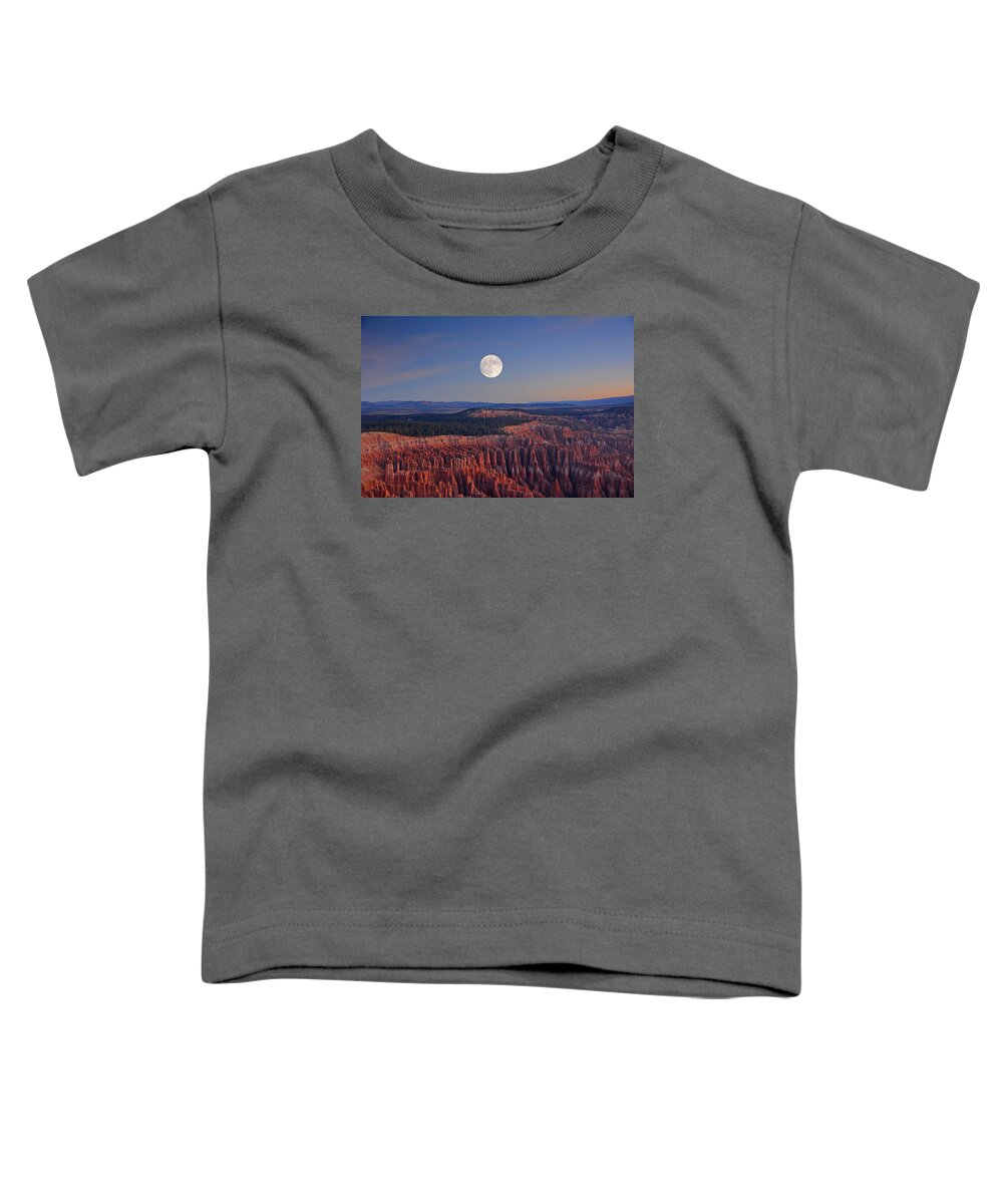 Full Moon Over Bryce Canyon Toddler T-Shirt featuring the photograph Full Moon over Bryce Canyon by Raymond Salani III