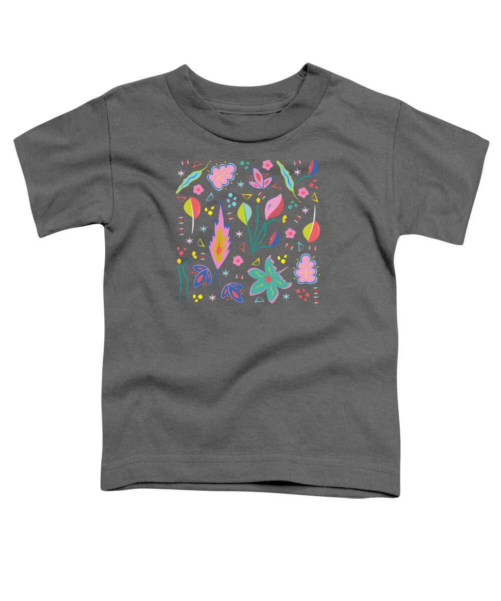 Leaf Toddler T-Shirt featuring the digital art Fun in the Garden by Elizabeth Tuck