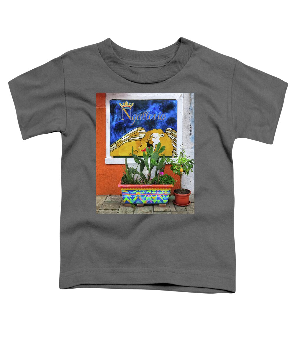 Burano Toddler T-Shirt featuring the photograph Gallery in Burano Italy by Dave Mills