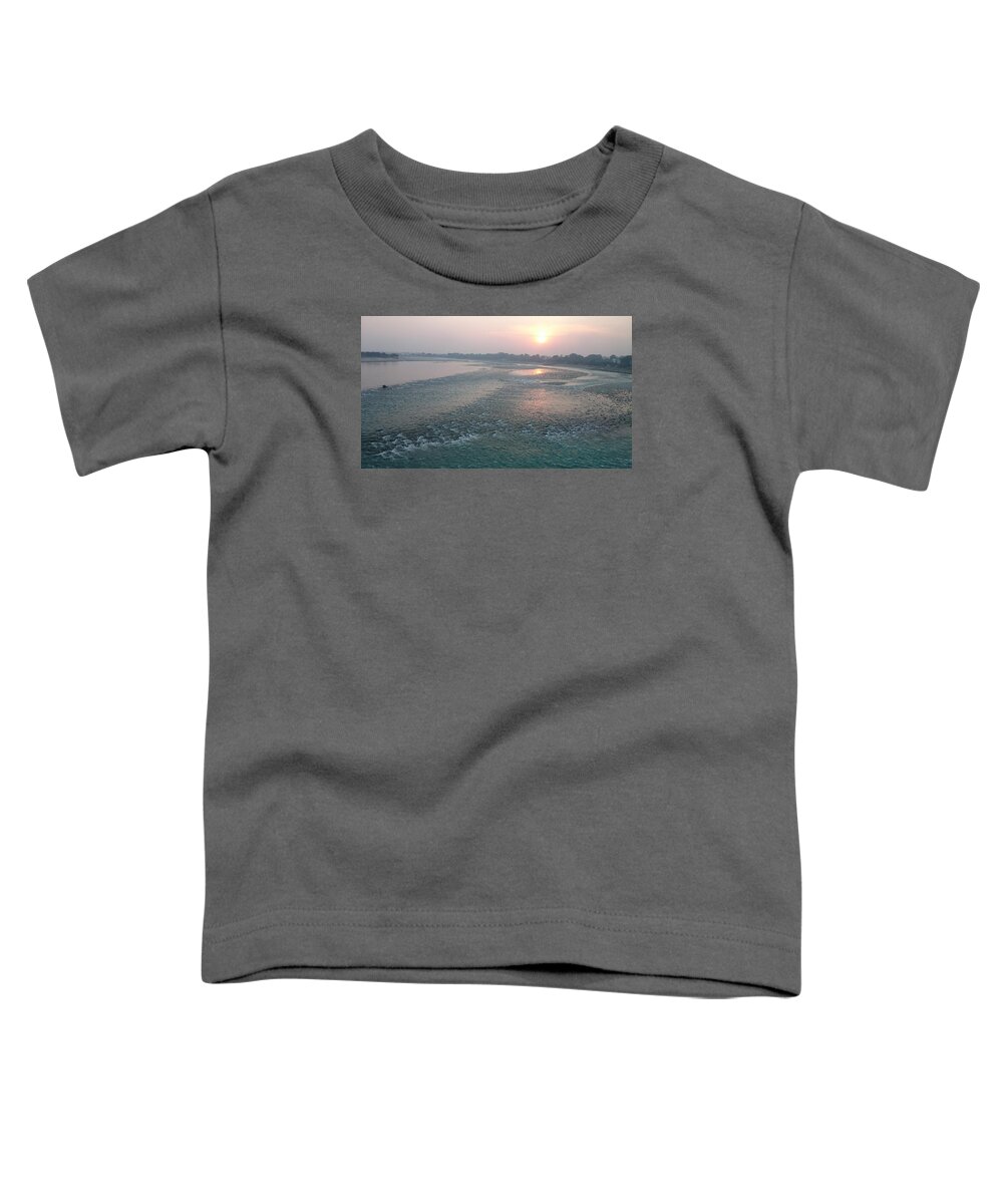 Ganga Toddler T-Shirt featuring the photograph Ganges river flow by Ashish Agarwal