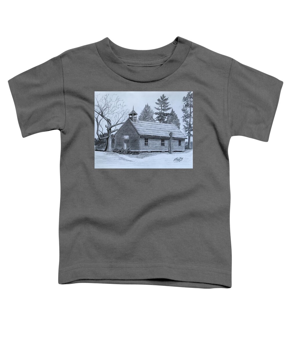 Church Toddler T-Shirt featuring the drawing Garden Creek Baptist Church by Tony Clark