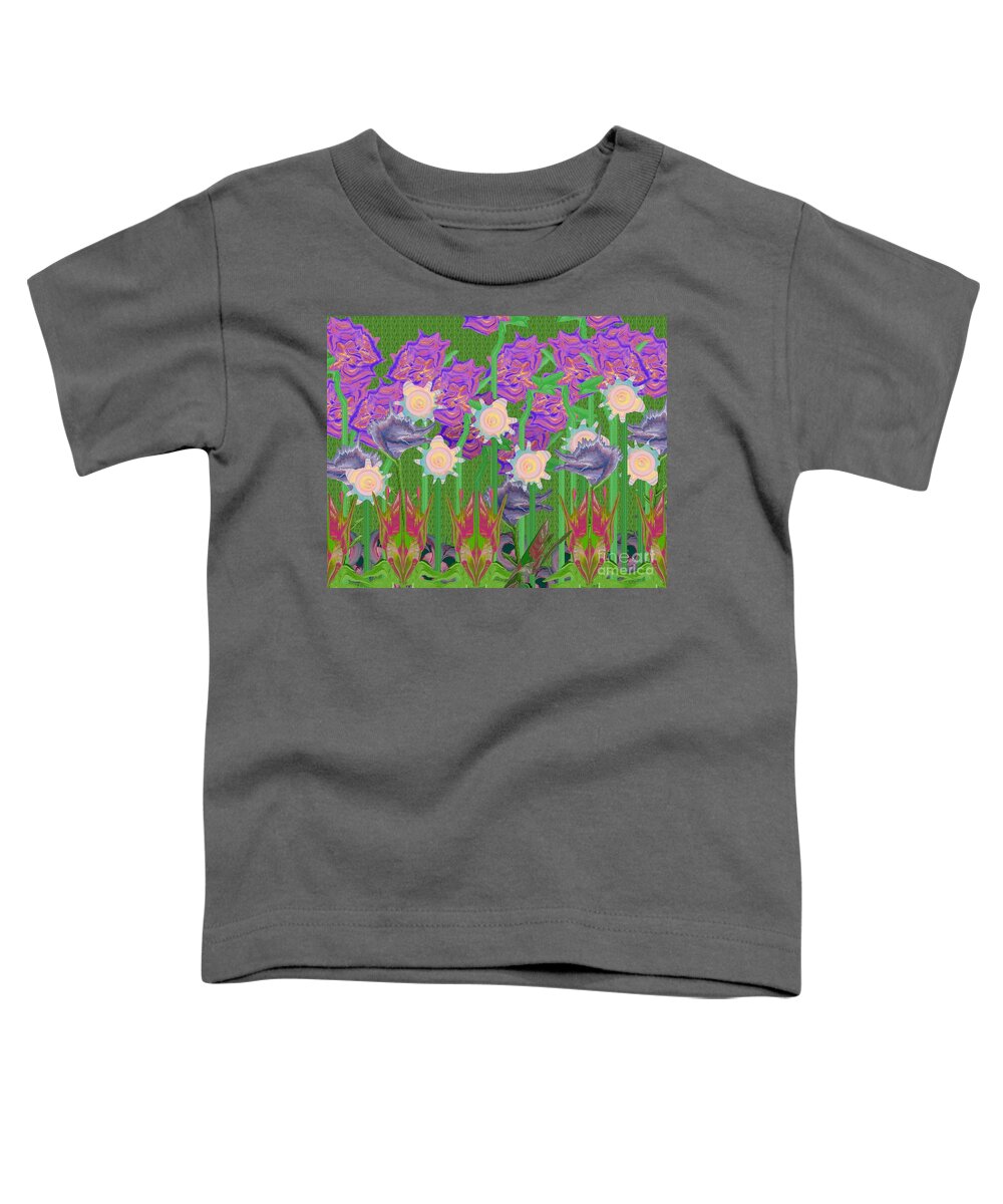 Spin Art Toddler T-Shirt featuring the painting Garden by Lori Kingston