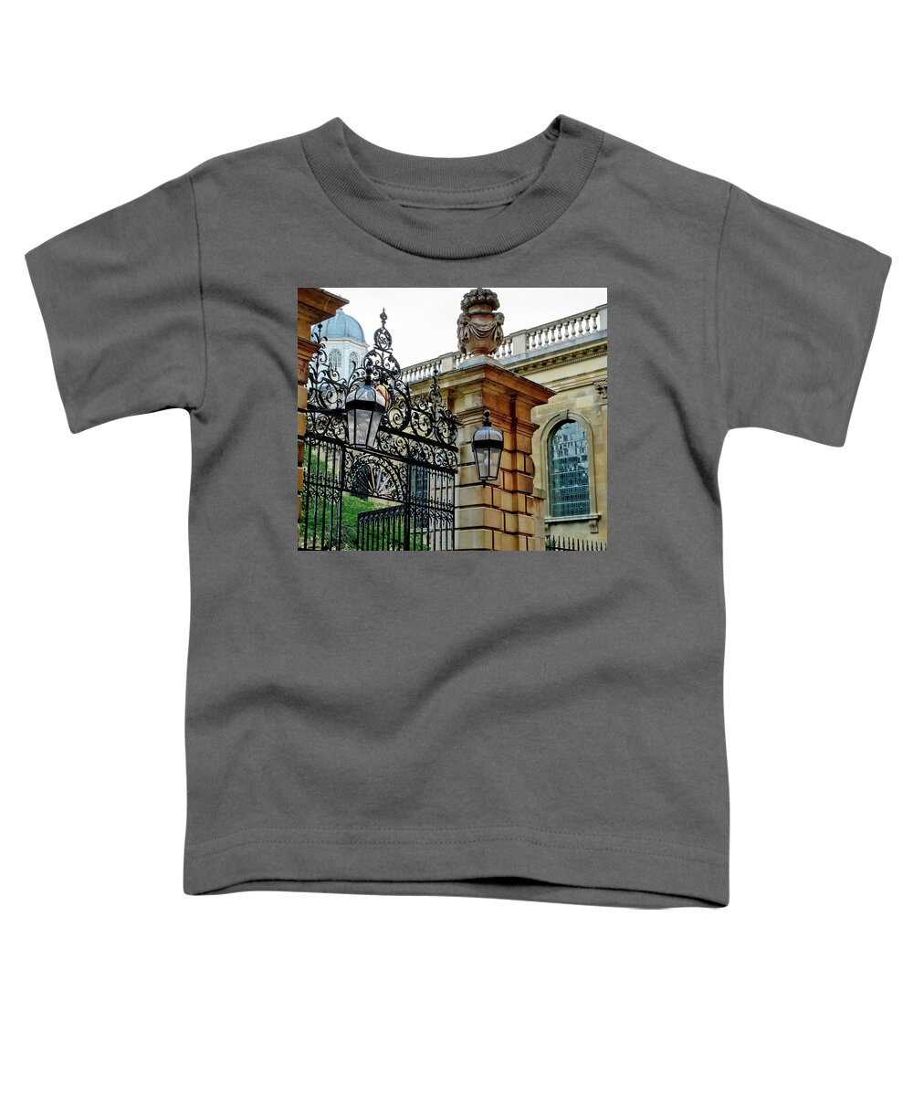 Gate Toddler T-Shirt featuring the photograph Gate to Clare College. Cambridge. by Elena Perelman