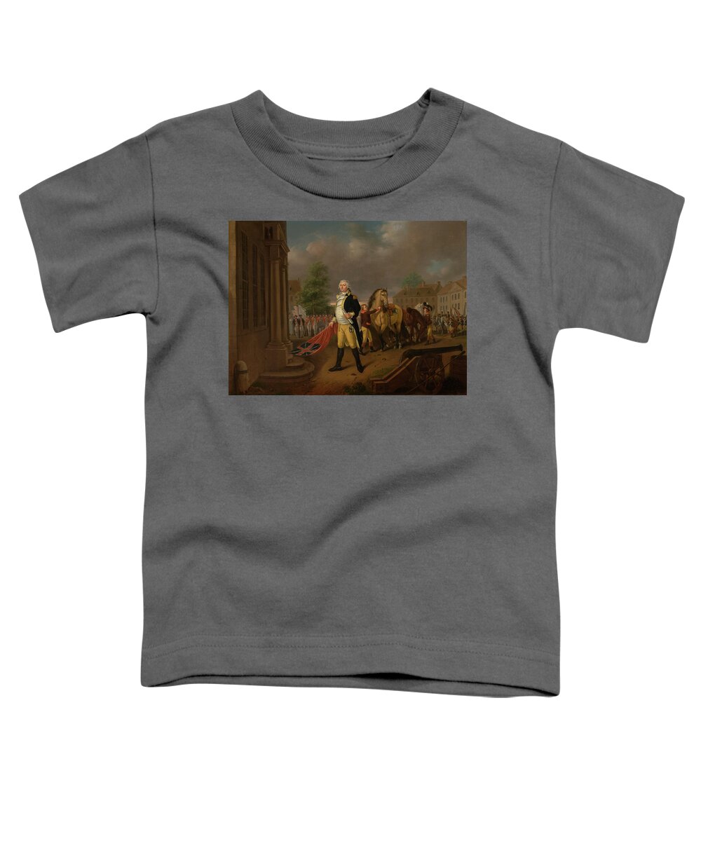 Painting Toddler T-Shirt featuring the painting General Humphreys Delivering The Standards Taken At Yorktown To by Mountain Dreams