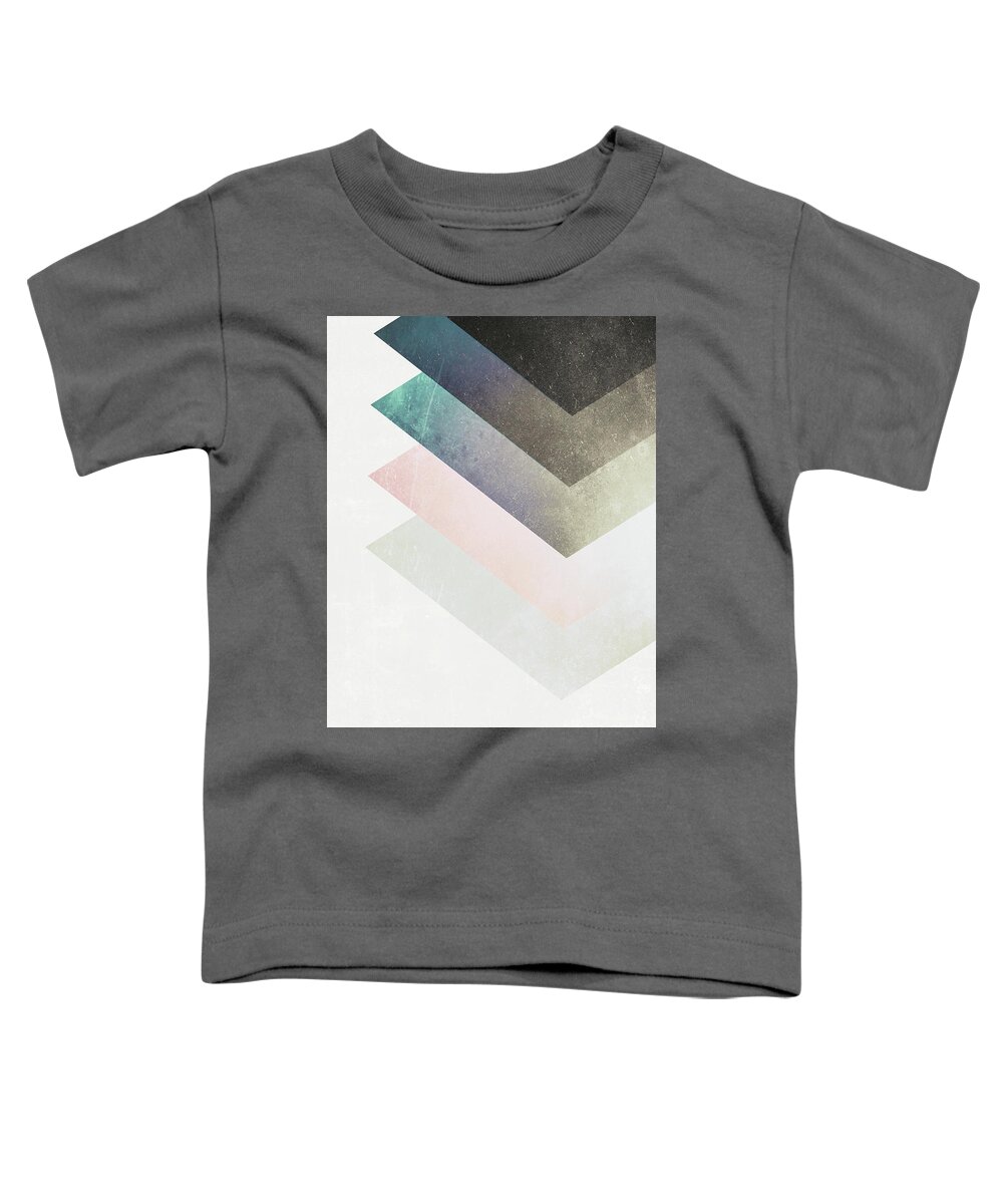 Geometric Toddler T-Shirt featuring the mixed media Geometric Layers by Emanuela Carratoni