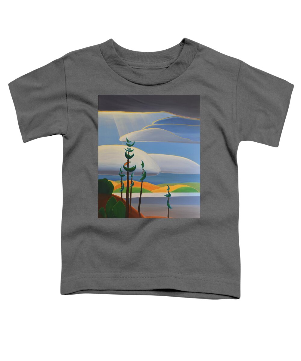 Georgian Shores Toddler T-Shirt featuring the painting Georgian Shores - Right Panel by Barbel Smith