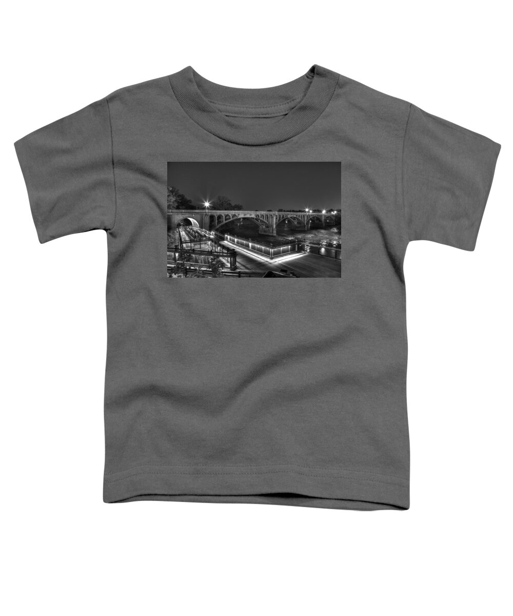 Congaree River Toddler T-Shirt featuring the photograph Gervais Street B-W by Charles Hite